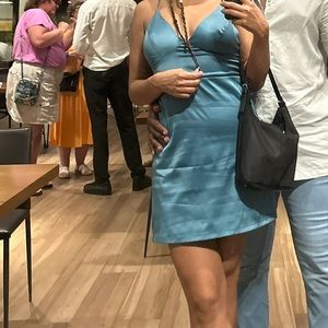 Satin strapping Mini dress